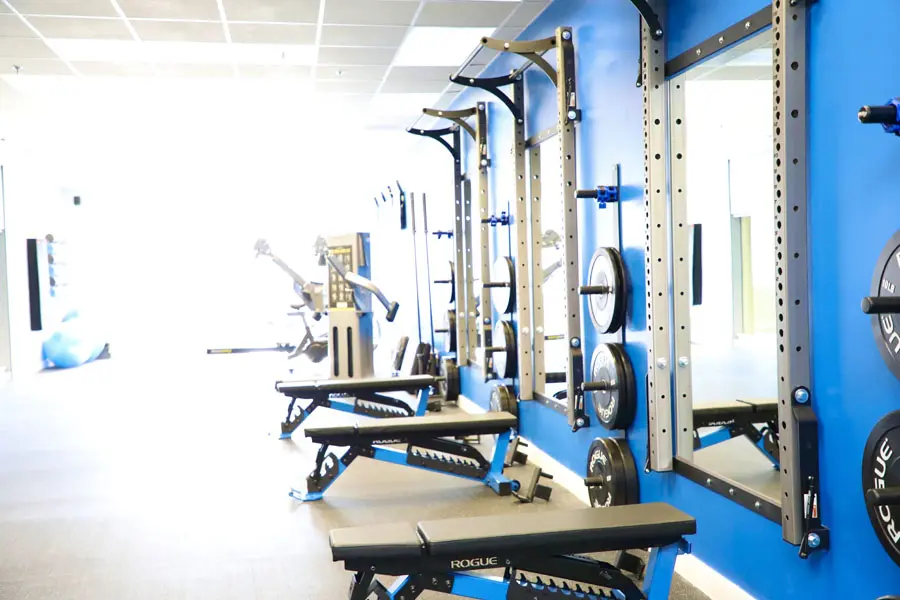 Free-weight area at the Bethesda studio